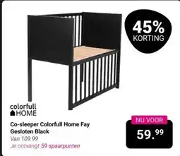Van Asten BabySuperstore colorfull HOME Co-sleeper Colorfull Home Fay Gesloten Black aanbieding