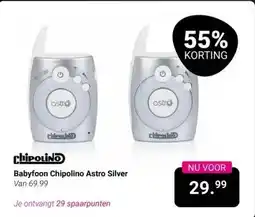 Van Asten BabySuperstore Babyfoon Chipolino Astro Silver aanbieding