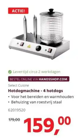 HANOS Hotdogmachine - 4 hotdogs aanbieding