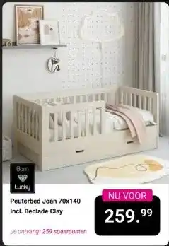 Van Asten BabySuperstore Peuterbed Joan 70x140 Incl. Bedlade Clay aanbieding