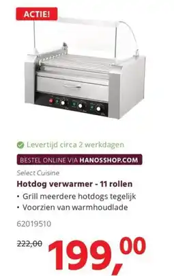 HANOS Hotdog verwarmer - 11 rollen aanbieding