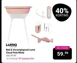 Van Asten BabySuperstore Bad & Verzorgingsset Luma Cloud Pink/White aanbieding