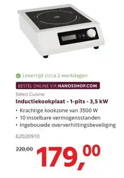 HANOS Inductiekookplaat -1-pits - 3,5 kW aanbieding