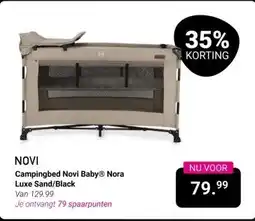 Van Asten BabySuperstore Campingbed Novi Baby Nora Luxe Sand/Black aanbieding
