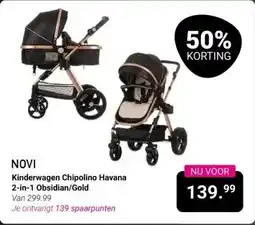 Van Asten BabySuperstore Kinderwagen Chipolino Havana 2-in-1 Obsidian/Gold aanbieding