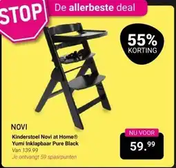 Van Asten BabySuperstore Kinderstoel Novi at Home Yumi Inklapbaar Pure Black aanbieding