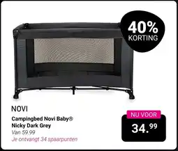 Van Asten BabySuperstore NOVI Campingbed Novi Baby Nicky Dark Grey aanbieding