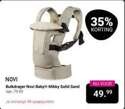 Van Asten BabySuperstore Buikdrager Novi Baby Mikky Solid Sand aanbieding