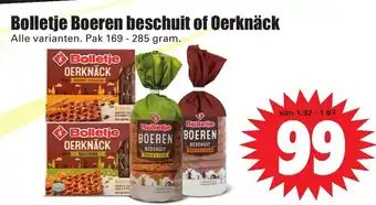 Dirk Bolletje boeren beschuit of oerknack 169-285g aanbieding