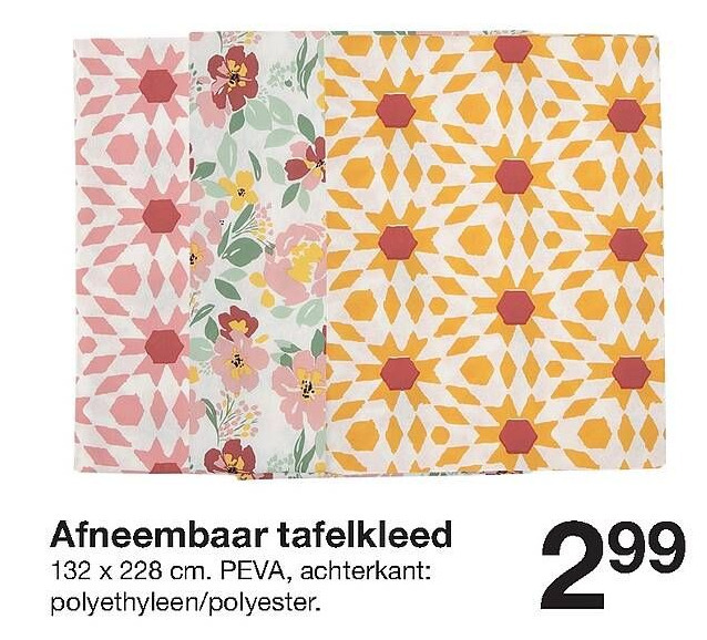 Zeeman Afneembaar tafelkleed 132x228 cm aanbieding