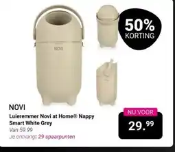 Van Asten BabySuperstore NOVI Luieremmer Novi at Home Nappy Smart White Grey aanbieding