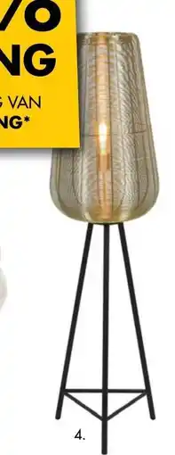 Bouwhof Light & Living tafellamp Misty glas amber aanbieding