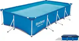Bol.com Zwembad Bestway Steel Pro Metal Frame Pool 300x201x66 cm + Intex afdekhoes aanbieding