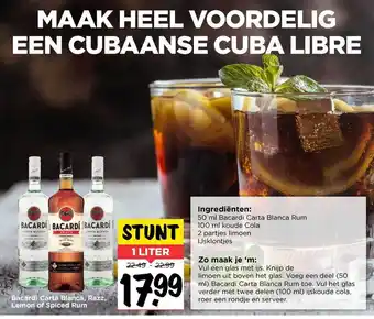 Vomar Voordeelmarkt Bacardi Carta Blanca, Razz, Lemon Of Spiced Rum aanbieding