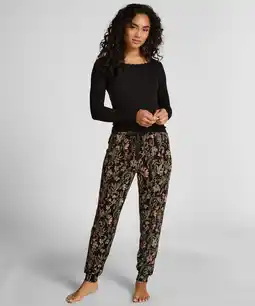 Hunkemoller Hunkemöller Pyjama broek Jersey Zwart aanbieding