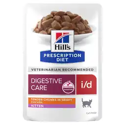 Zooplus Dubbelpak: 24x85g Hill's Prescription Diet i/d Digestive Care Kitten Kip in Saus nat kattenvoer aanbieding