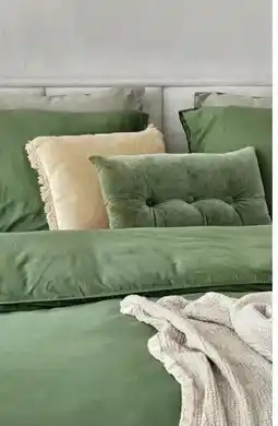 TotaalBED Dekbedovertrek Noa Olijfgroen 140 x 200/220 cm aanbieding