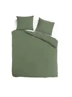 TotaalBED Dekbedovertrek Noa Olijfgroen 140 x 200/220 cm aanbieding