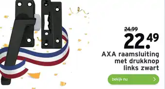 GAMMA AXA raamsluiting met drukknop links zwart aanbieding