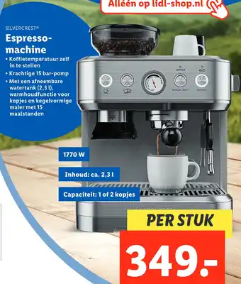 Lidl Silvercresto espresso- machine aanbieding