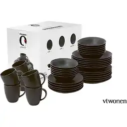 Albert Heijn vtwonen Serviesset 36-delig matt black aanbieding