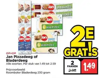 Vomar Voordeelmarkt Jan Pizzadeeg Of Bladerdeeg aanbieding