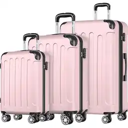 Albert Heijn TRVLMORE Kofferset 20/24/28'' rose goud aanbieding