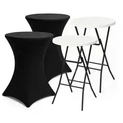 Albert Heijn Brixy Statafel met rok wit 2 stuks aanbieding