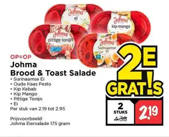 Vomar Voordeelmarkt Johma Brood & Toast Salade 175g aanbieding