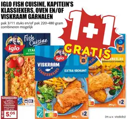 De Boerenschuur Iglo Fish Cuisine, Kapitein's Klassiekers, Oven en/of Viskraam Garnalen aanbieding