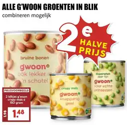 De Boerenschuur Alle G'woon Groenten in Blik aanbieding
