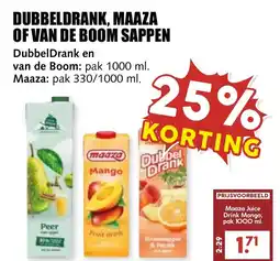 De Boerenschuur Dubbeldrank, Maaza of van de Boom Sappen aanbieding