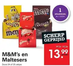 Sligro M&M's Crispy - melk chocolade snoepjes singles aanbieding