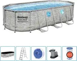 Bol.com Bestway - Oval Pool - Zwembad - PVC en staal - Grijs - 549 x 274 x 122 cm aanbieding