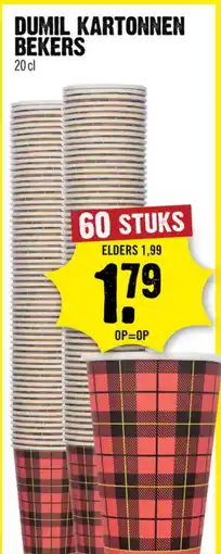 Dirck 3 Dumil kartonnen bekers aanbieding
