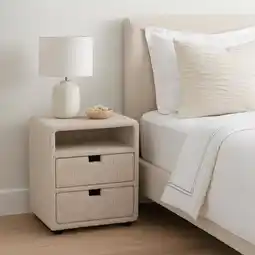 Action Nachtkastje chenille - taupe aanbieding