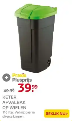 Praxis Keter afvalbak op wielen aanbieding