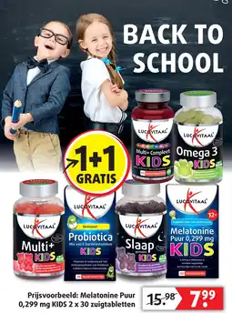 Lucovitaal Melatonine Puur 0,299 mg KIDS aanbieding