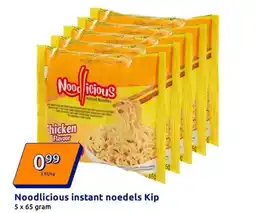 Action Noodlicious instant noedels Kip aanbieding