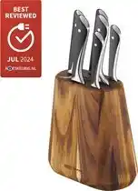 Bol.com Tefal Jamie Oliver Messenset 6-delig - RVS - Inclusief houten messenblok aanbieding
