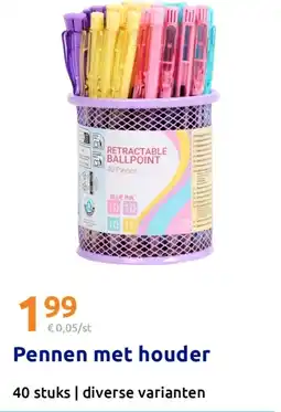 Action Pennen met houder aanbieding