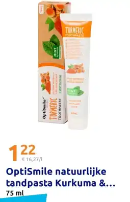 Action OptiSmile natuurlijke tandpasta Kurkuma aanbieding