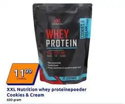 Action XXL Nutrition whey proteïnepoeder Cookies & Cream aanbieding