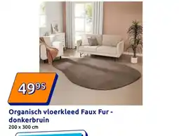 Action Organisch vloerkleed Faux Fur - donkerbruin aanbieding