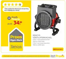 Praxis Sencys Ventilatorkachel aanbieding