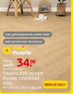 Praxis Cando PVC Vloer plank visgraat feel aanbieding