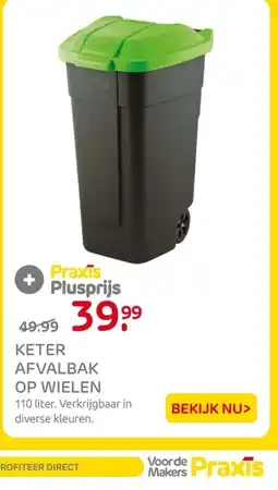 Praxis Keter afvalbak op wielen aanbieding