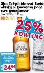 Boon`s Markt Glen Talloch blended Scotch whisky of Boomsma jonge pure graanjenever aanbieding