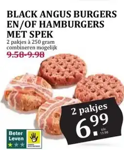 Boon`s Markt BLACK ANGUS BURGERS EN/OF HAMBURGERS MET SPEK aanbieding