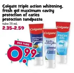 Boon`s Markt Colgate triple action whitening. fresh gel maximum cavity protection of caries protection tandpasta aanbieding